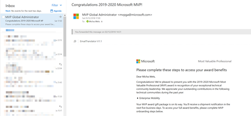 Honored to receive my first Microsoft MVP Award